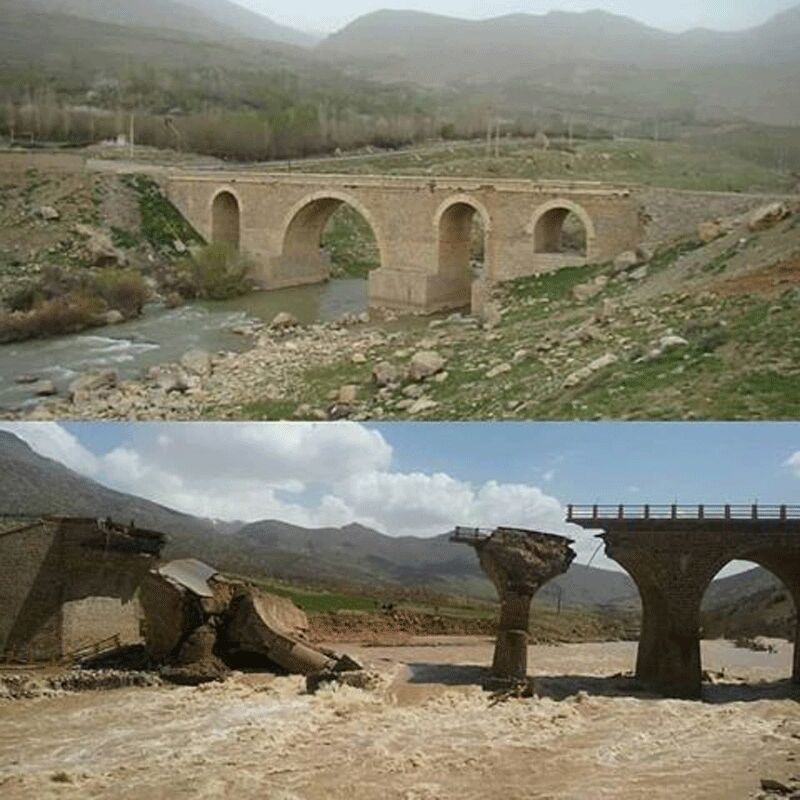پل تخریب شده کاکارضا پس از سه ماه هنوز بازسازی نشده است