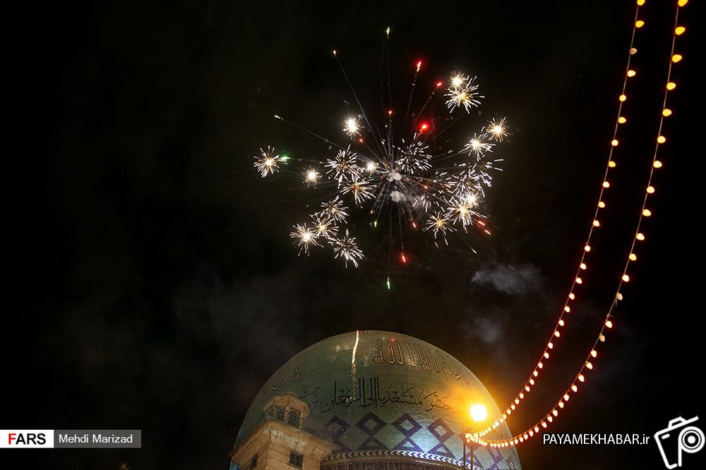 نورافشانی حرم قدس حسینی در شب عید غدیر خم