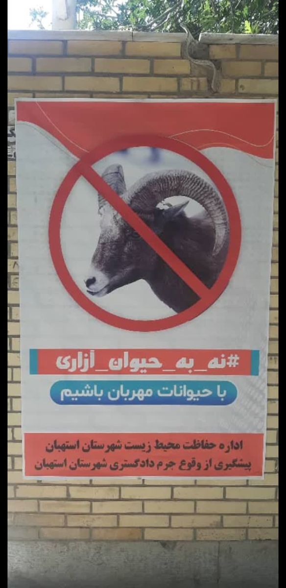 نصب بنر و تامین آذوقه حیات وحش مجازات حیوان آزاری در شهرستان استهبان