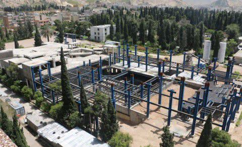تالار مرکزی شیراز با حدود 30 درصد پیشرفت فیزیکی در مرحله اتمام اسکلت فلزی