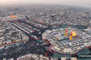 گزارش تصویری| تصاویر هوایی از کربلا و حضور زائران حسینی