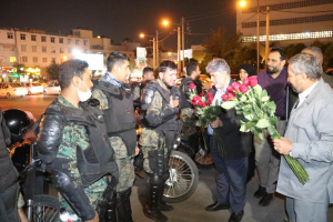 حضور میدانی رئیس و اعضای شورای شهر شیراز در جمع کارکنان نیروی انتظامی و تقدیر از آنان