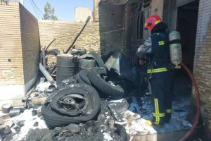 آتش سوزی منزل مسکونی بعلت نگهداری ناایمن گازوئیل