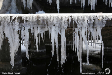 یخ بستن آب نمای میدان پارسه شیراز