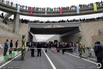 افتتاح پروژه پل شهدای پودنک با حضور وزیر دادگستری