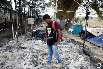 آتش در اردوگاه پناه جویان در یونان