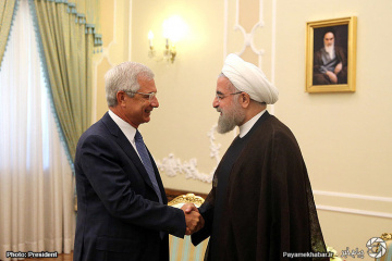 دیدار حسن روحانی رئیس جمهور با رئیس مجلس فرانسه