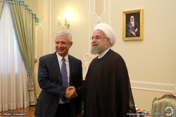 دیدار حسن روحانی رئیس جمهور با رئیس مجلس فرانسه