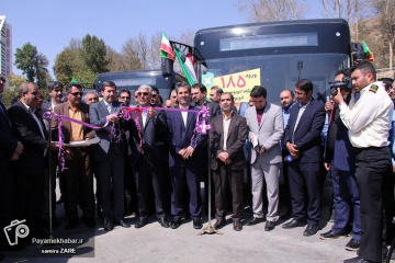 آئین رونمایی از ۱۸۵ دستگاه اتوبوس شهری در شیراز