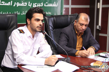 نشست خبری مدیر عامل آتش نشانی شیراز و معاون اجرایی