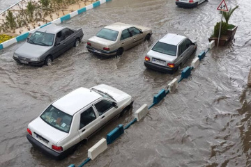 باران سیل آسا در شیراز