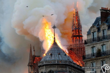 آتش سوزی در کلیسای نوتردام پاریس‎