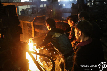 کارگران کارخانه فولاد همدان