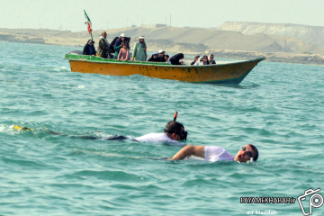 شنای جانبازان فارس در خلیج فارس به مناسبت سالروز س