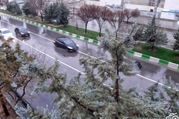 نمای یک روز بارانی در شیراز