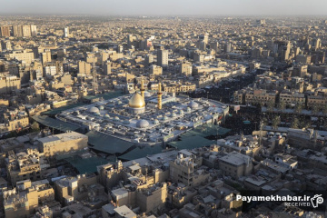 تصاویر هوایی از کربلا و حضور زائران حسینی در بین الحرمین