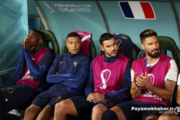دیدار فرانسه - تونس از بازی های جام جهانی 2022 قطر - نیمکت تیم فرانسه
