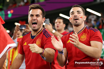 دیدار اسپانیا - مراکش از بازی های جام جهانی 2022 قطر - تماشاگران اسپانیا