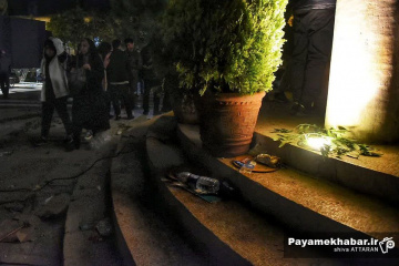 بی احترامی به آرامگاه حافظ شیرازی در شب سال تحویل - بی توجهی به فضای سبز