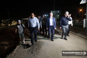 بازدید شبانه شهردار شیراز از پروژه لوله گذاری دروازه قرآن