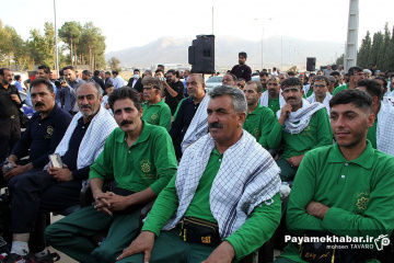 مراسم اعزام کاروان خادمین موکب حضرت احمدبن موسی شاهچراغ (ع) شهرداری شیراز به مرز شلمچه