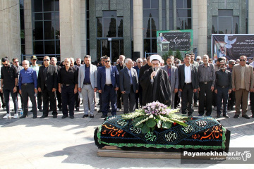 مراسم وداع با پیکر مرحوم استاد محمدتقی زرین چنگ، پیشکسوت رسانه ای فارس