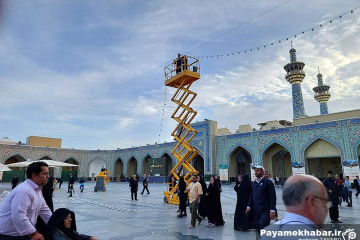 حرم مطهر رضوی در ایام میلاد حضرت رسول (ص) و امام صادق (ع) - آماده سازی برای جشن