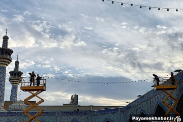 حرم مطهر رضوی در ایام میلاد حضرت رسول (ص) و امام صادق (ع) - آماده سازی برای جشن