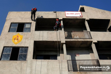 مانور آتش نشانان داوطلب در شیراز