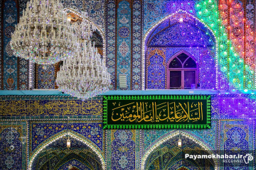 گل آرایی حرم مطهر امام حسین (ع) به مناسبت میلاد حضرت امیرالمومنین علی (ع)