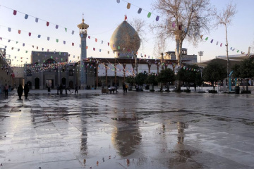 شیراز در هوای بارانی - حرم مطهر حضرت شاهچراغ (ع)