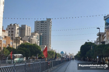 حال و هوای حرم مطهر رضوی در ایام دهه اول محرم - خیابان امام رضا (ع) مشهد
