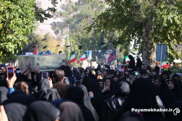 تشییع و خاکسپاری شهید گمنام در بوستان ارغوان شیراز