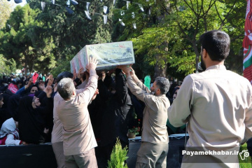 تشییع و خاکسپاری شهید گمنام در بوستان ارغوان شیراز