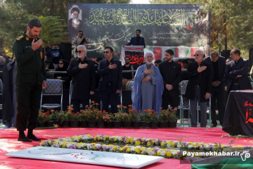 تشییع و خاکسپاری شهید گمنام در باغ جنت شیراز