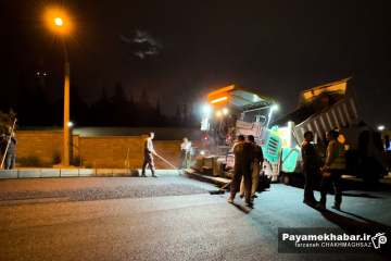 بیست و ششمین بازدید شبانه از پروژه های شهری توسط مدیریت شهری شیراز - آسفالت