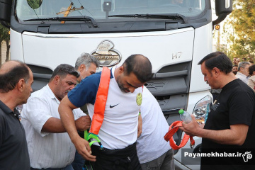 مراسم کشیدن ۳ تریلی توسط جاسم سپهری خلاری در شیراز