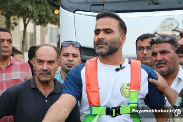 مراسم کشیدن ۳ تریلی توسط جاسم سپهری خلاری در شیراز