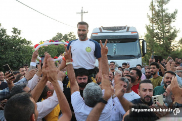 مراسم کشیدن ۳ تریلی توسط جاسم سپهری خلاری در شیراز