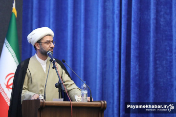 گردهمایی فاطمیون، تجمع رؤسا، مداحان و مسئولان هیات‌های مذهبی و مواکب شهر شیراز - حجت الاسلام محمدباقر فاضل
