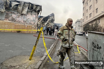 آتش سوزی در بازار جنت آباد تهران