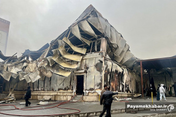آتش سوزی در بازار جنت آباد تهران