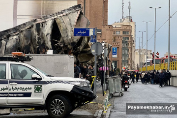 آتش سوزی در بازار جنت آباد تهران