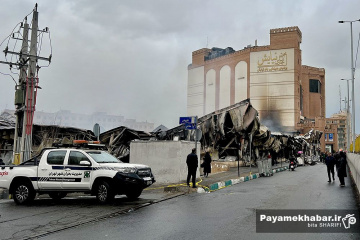 آتش سوزی در بازار جنت آباد تهران