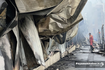 آتش سوزی در بازار جنت آباد تهران