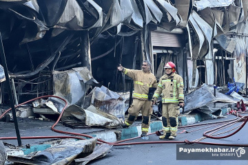 آتش سوزی در بازار جنت آباد تهران