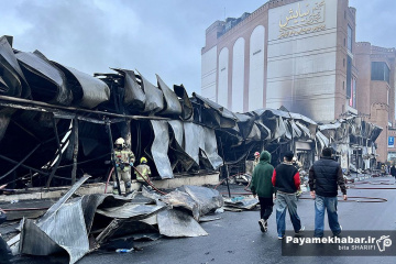 آتش سوزی در بازار جنت آباد تهران