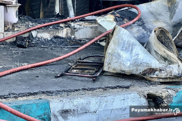 آتش سوزی در بازار جنت آباد تهران