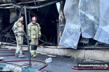 آتش سوزی در بازار جنت آباد تهران
