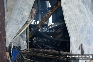 آتش سوزی در بازار جنت آباد تهران